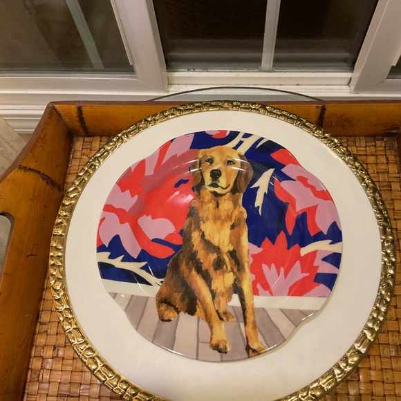 Anthropologie Jay McClellan Studio “Brody in Bloom”  Dog Plate - Picture 4 of 4